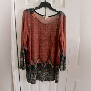 Aryeh long sleeve dress/tunic  multi colored